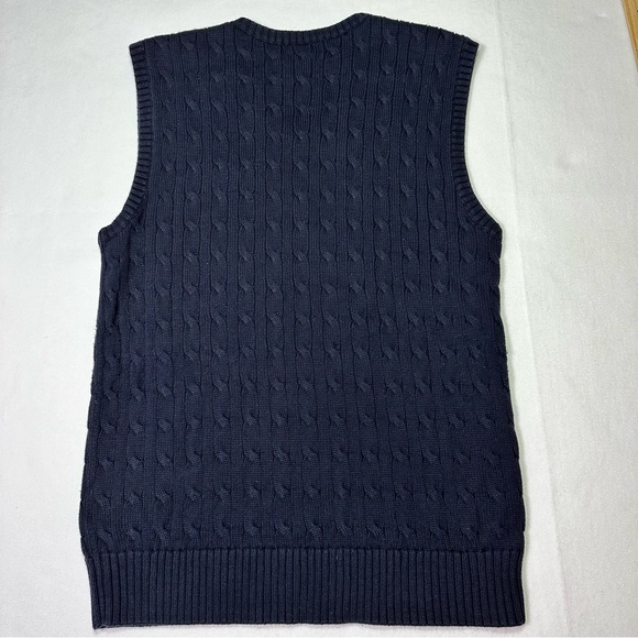 Ralph Lauren Polo Sweater Vest Boys XL (18/20) Navy Blue Cable Knit Pullover - Picture 6 of 7